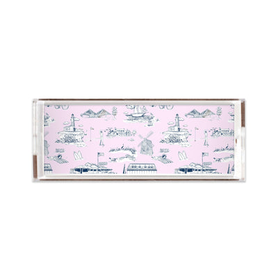 Lucite Trays 11x4 / Lilac Navy Hamptons Toile Lucite Tray Katie Kime