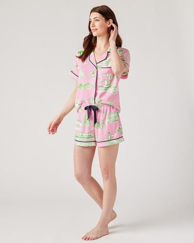 Hamptons Toile Pajama Shorts Set Pajama Set Katie Kime