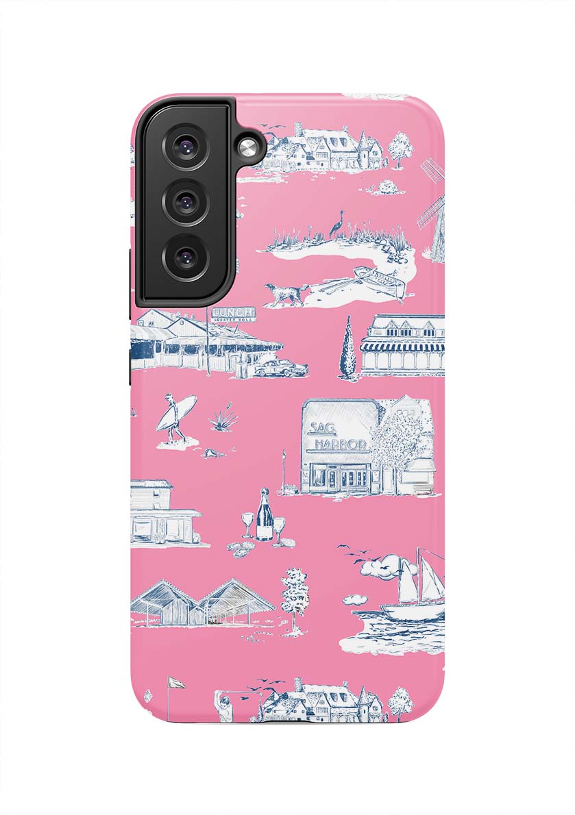 Hamptons Toile Samsung Phone Case Phone Case Berry Navy / Galaxy S22 Plus / Tough Katie Kime