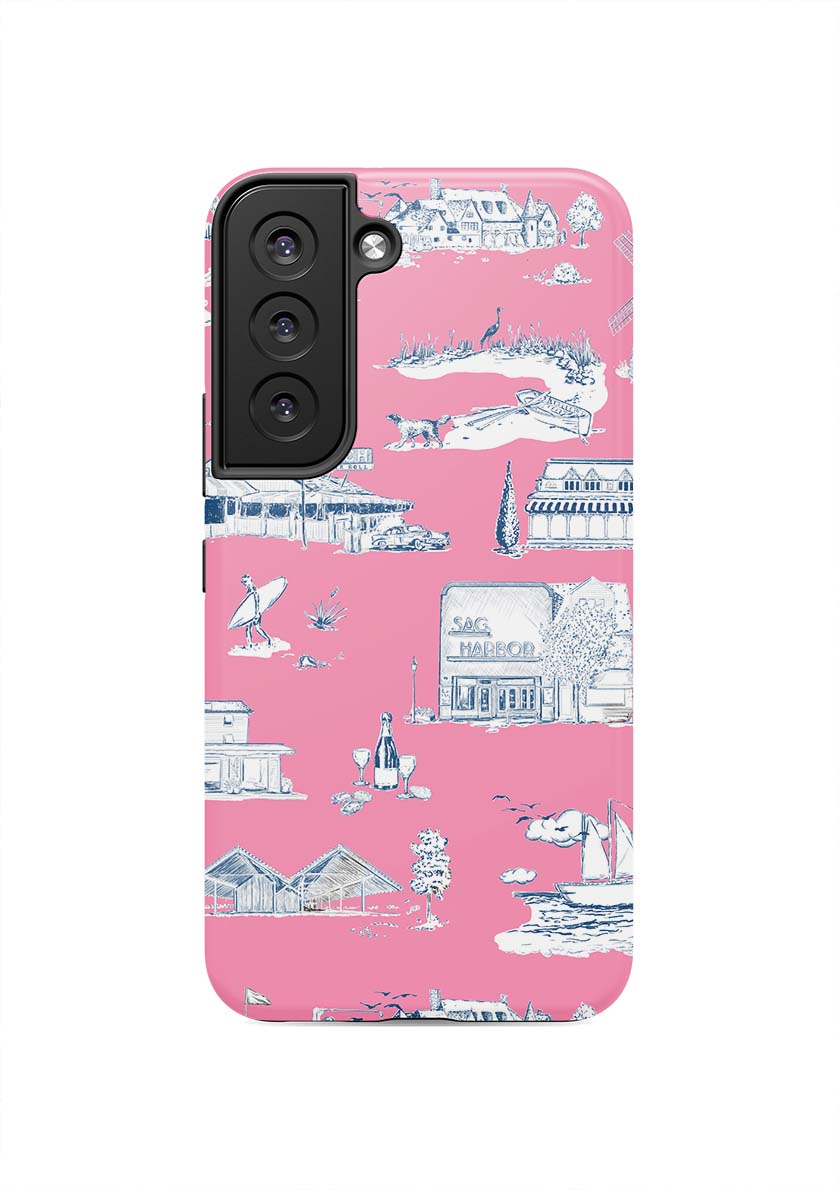Hamptons Toile Samsung Phone Case Phone Case Berry Navy / Galaxy S22 / Tough Katie Kime