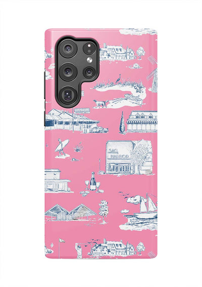 Hamptons Toile Samsung Phone Case Phone Case Berry Navy / Galaxy S22 Ultra / Tough Katie Kime