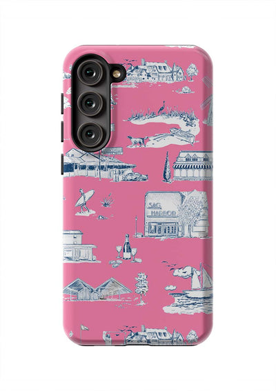 Hamptons Toile Samsung Phone Case Phone Case Berry Navy / Galaxy S23 Plus / Tough Katie Kime