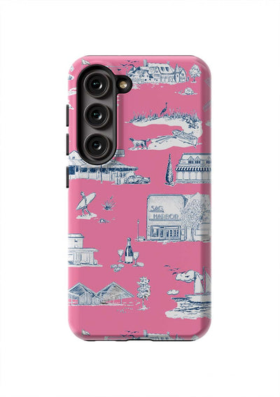 Hamptons Toile Samsung Phone Case Phone Case Berry Navy / Galaxy S23 / Tough Katie Kime