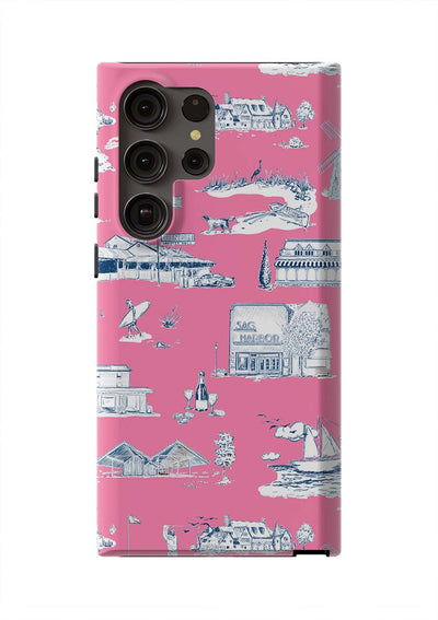 Hamptons Toile Samsung Phone Case Phone Case Berry Navy / Galaxy S23 Ultra / Tough Katie Kime