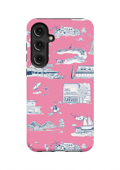 Hamptons Toile Samsung Phone Case Phone Case Berry Navy / Galaxy S24 Plus / Tough Katie Kime