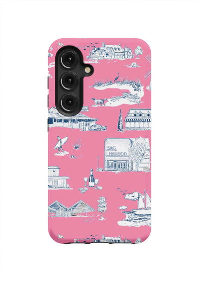 Hamptons Toile Samsung Phone Case Phone Case Berry Navy / Galaxy S24 / Tough Katie Kime