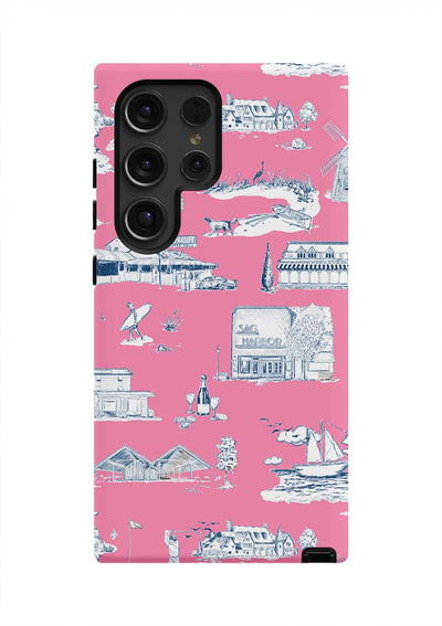 Hamptons Toile Samsung Phone Case Phone Case Berry Navy / Galaxy S24 Ultra / Tough Katie Kime