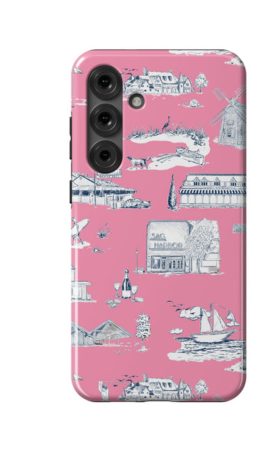 Hamptons Toile Samsung Phone Case Phone Case Berry Navy / Galaxy S25 Plus / Tough Katie Kime