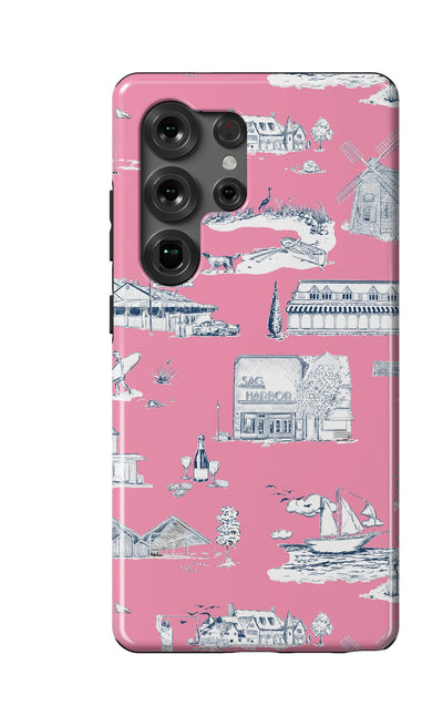 Hamptons Toile Samsung Phone Case Phone Case Berry Navy / Galaxy S25 Ultra / Tough Katie Kime