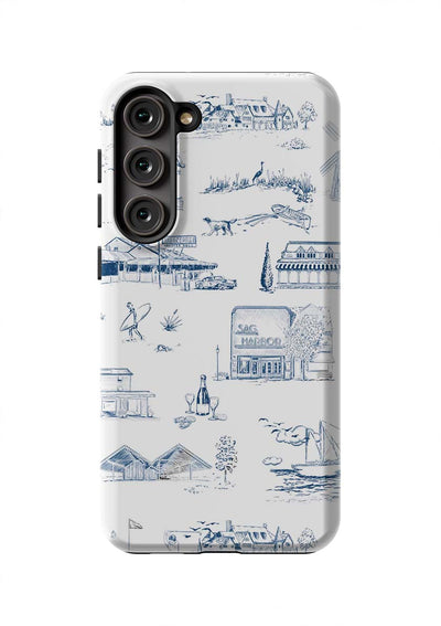 Hamptons Toile Samsung Phone Case Phone Case Galaxy S23 Plus / Tough / Navy Katie Kime