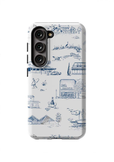 Hamptons Toile Samsung Phone Case Phone Case Galaxy S23 / Tough / Navy Katie Kime