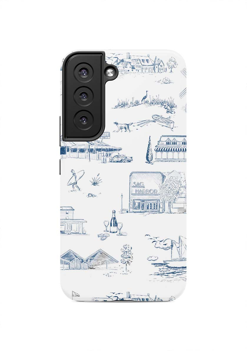 Hamptons Toile Samsung Phone Case Phone Case Navy / Galaxy S22 / Tough Katie Kime