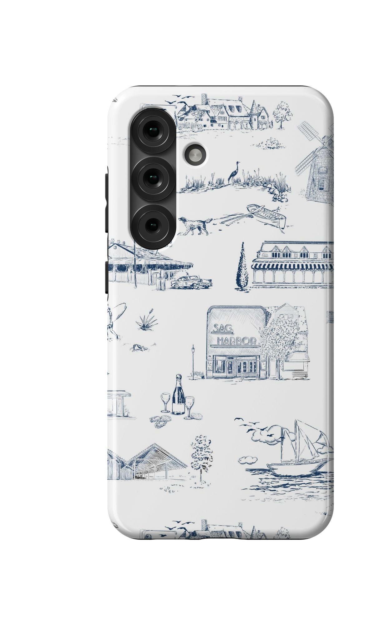 Hamptons Toile Samsung Phone Case Phone Case Navy / Galaxy S25 / Tough Katie Kime