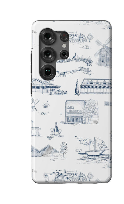 Hamptons Toile Samsung Phone Case Phone Case Navy / Galaxy S25 Ultra / Tough Katie Kime