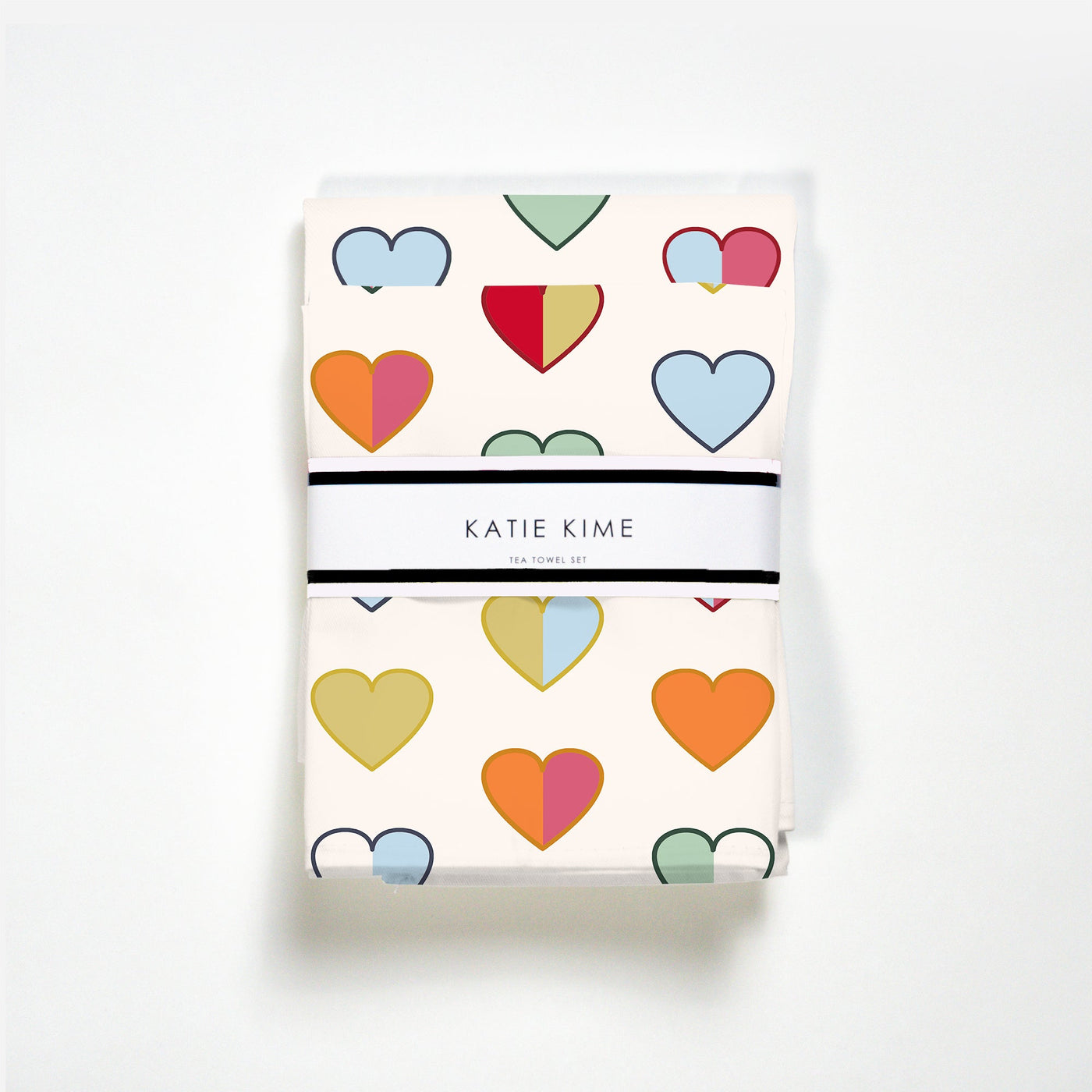 Tea Towel Multi Hearts Limited Edition Tea Towel Set Katie Kime