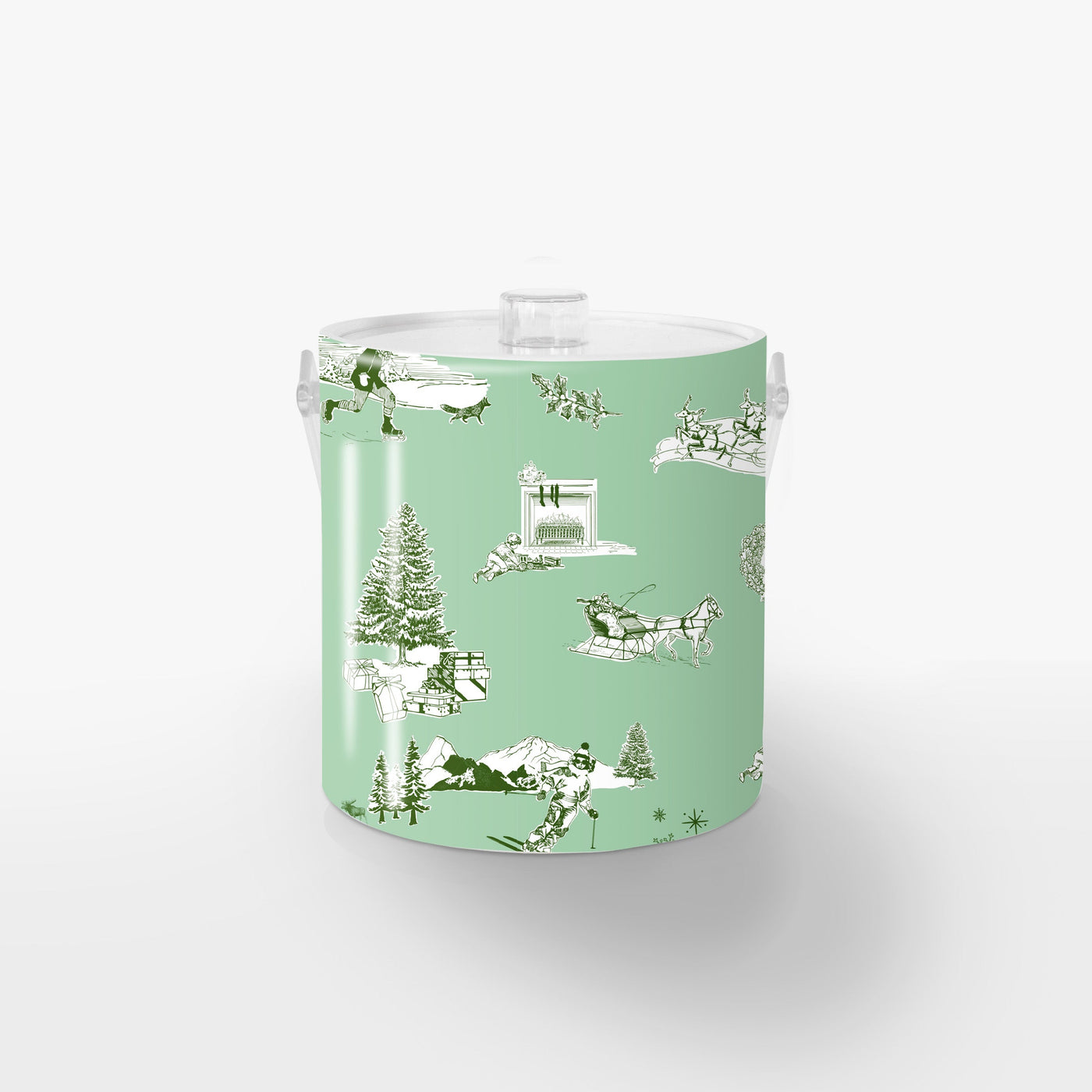 Holiday Toile Ice Bucket Ice Bucket Mint Hunter / Lucite Katie Kime