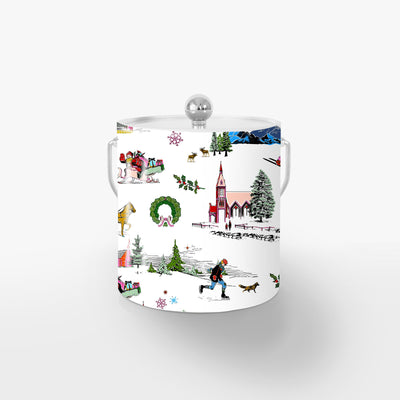 Holiday Toile Ice Bucket Ice Bucket Multi / Silver Katie Kime