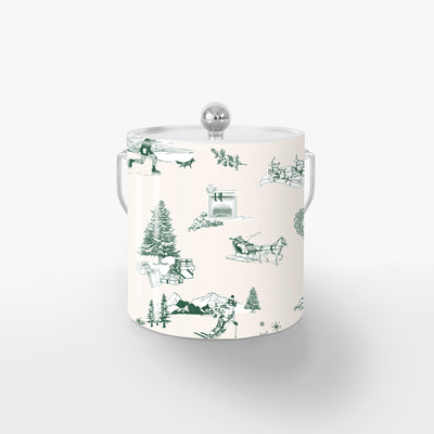 Holiday Toile Ice Bucket Ice Bucket Cream Hunter / Silver Katie Kime