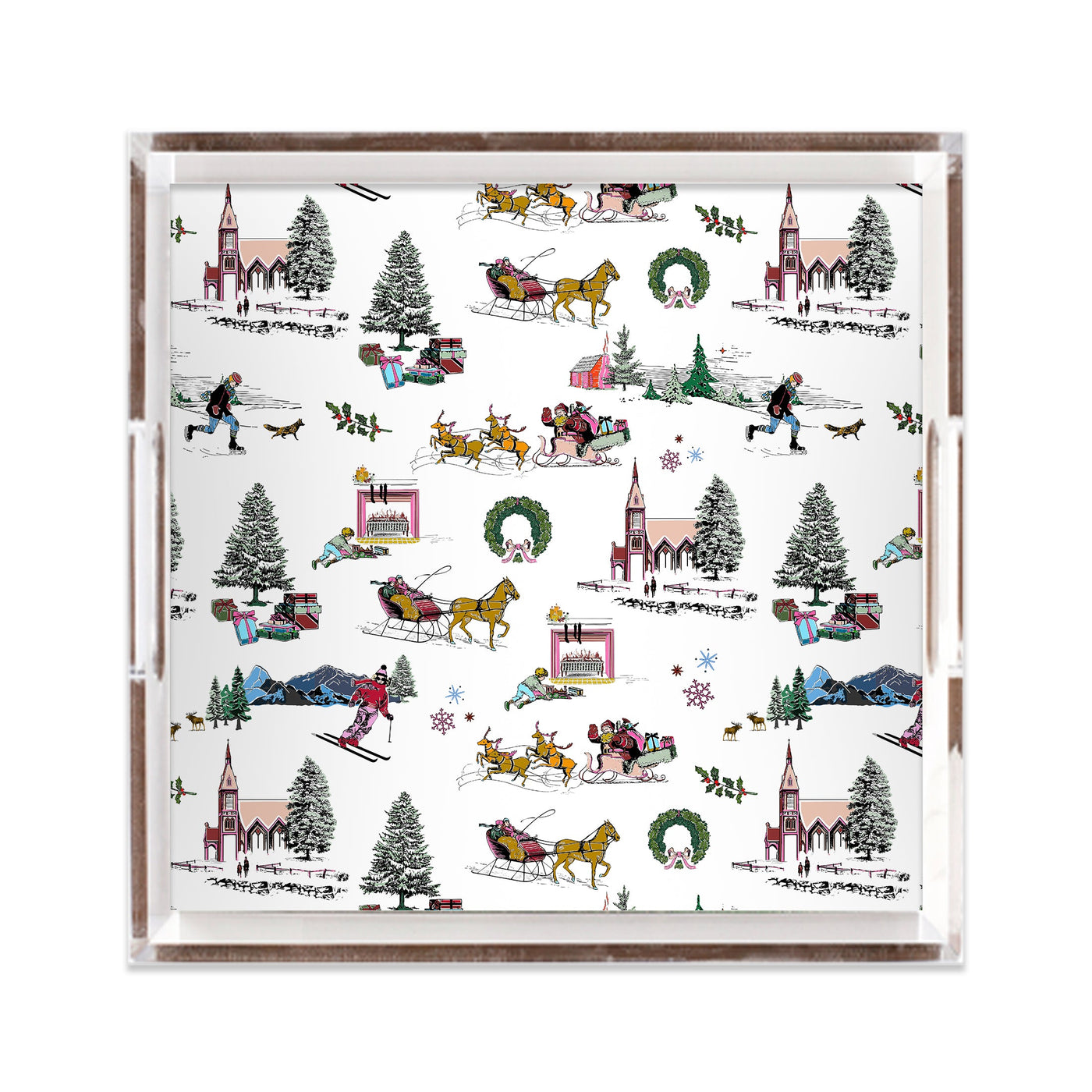 Holiday Toile Lucite Tray Lucite Trays Multi / 12x12 Katie Kime