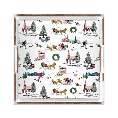 Holiday Toile Lucite Tray Lucite Trays Multi / 12x12 Katie Kime
