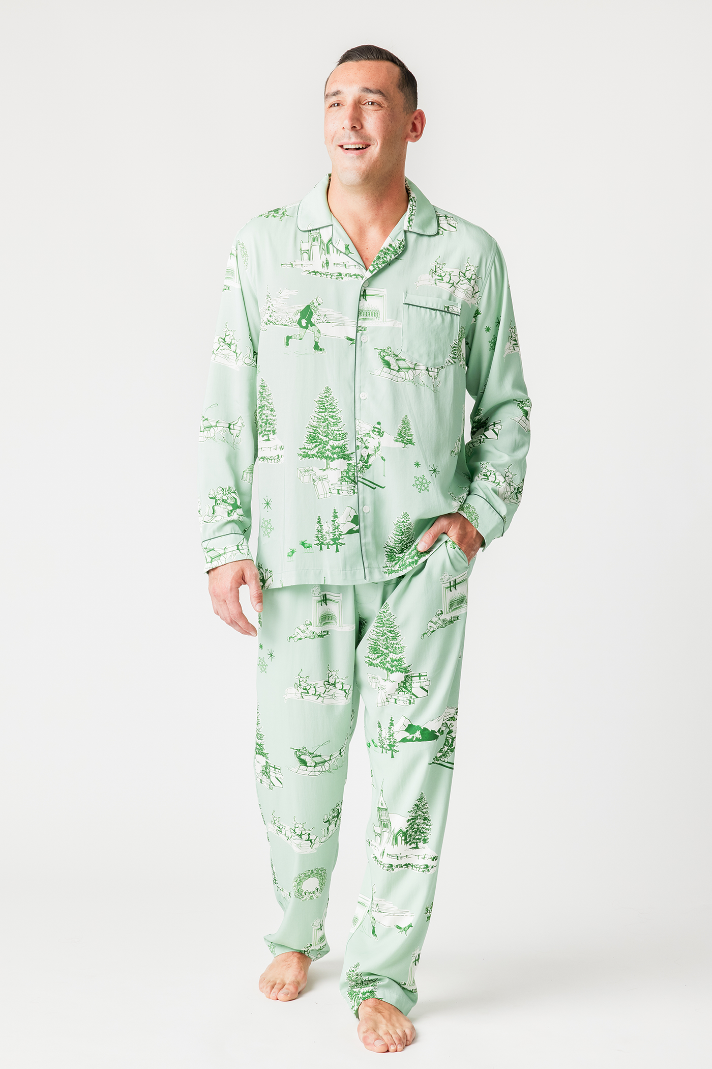 Holiday Toile Men's Pajama Pants Set Pajama Set Katie Kime