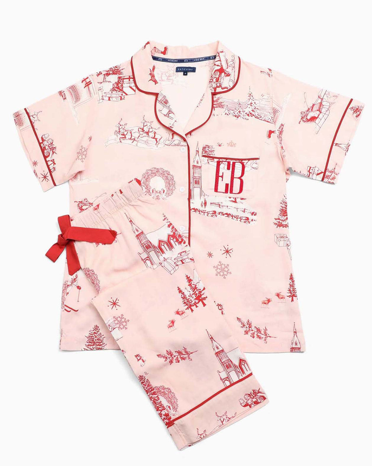 Holiday Toile Pajama Pants Set Pajama Set Katie Kime