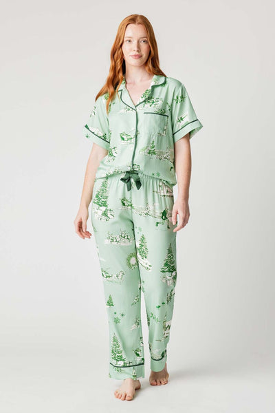 Holiday Toile Pajama Pants Set Pajama Set Katie Kime