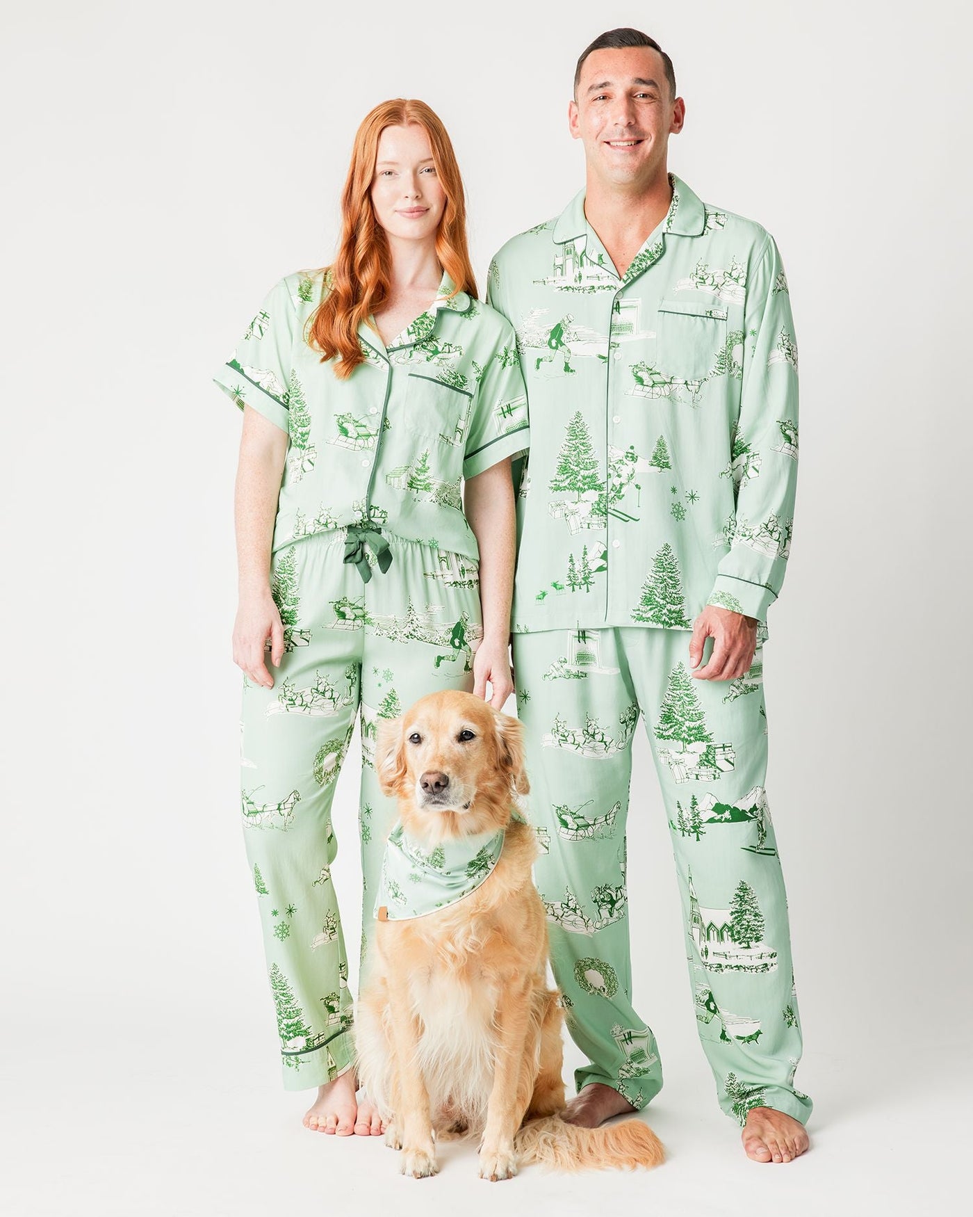 Holiday Toile Pajama Pants Set Pajama Set Katie Kime