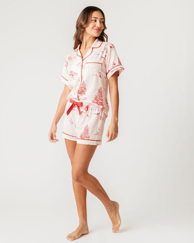 Holiday Toile Pajama Shorts Set Pajama Set Katie Kime