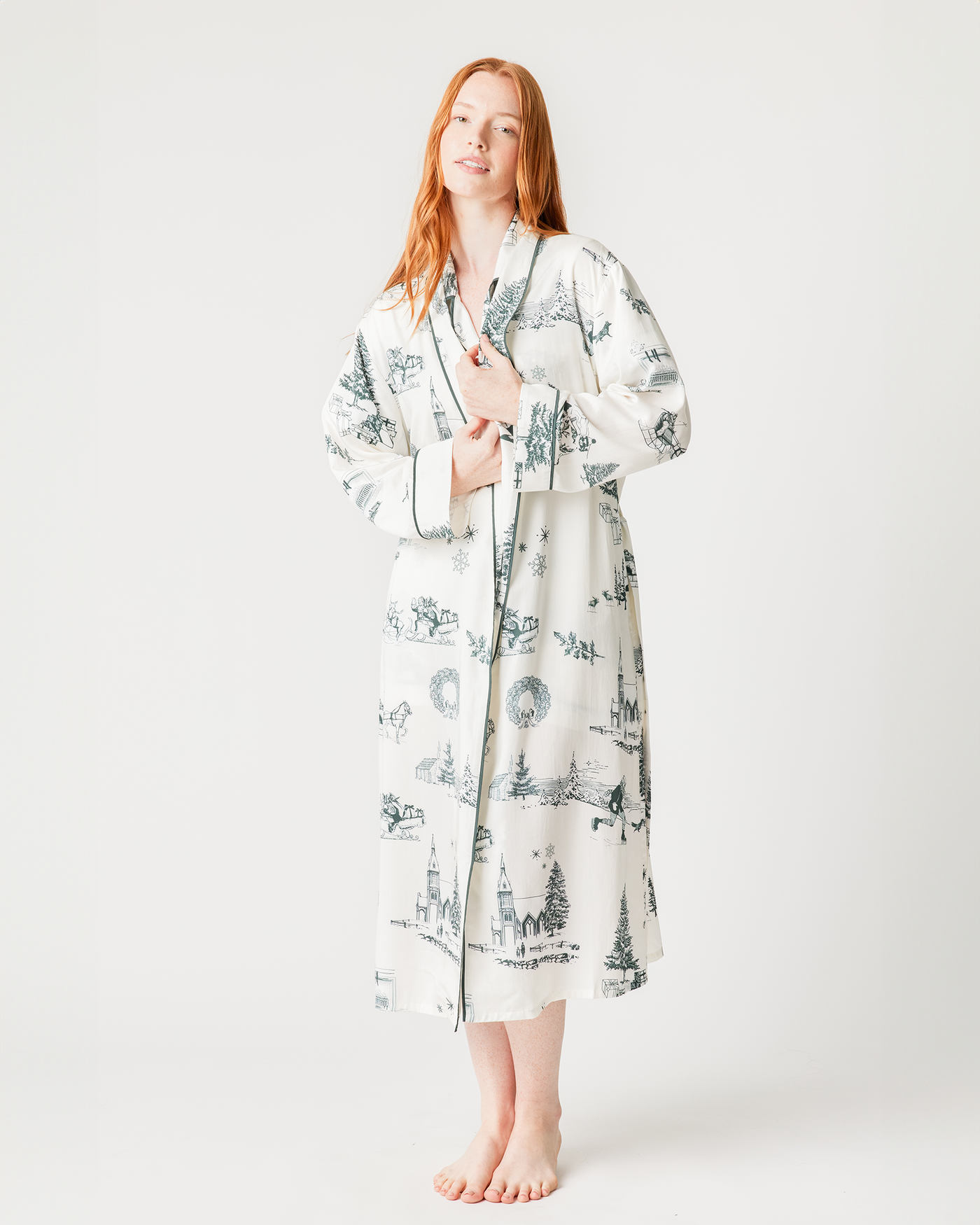 Holiday Toile Robe Robe Cream Hunter / S/M Katie Kime