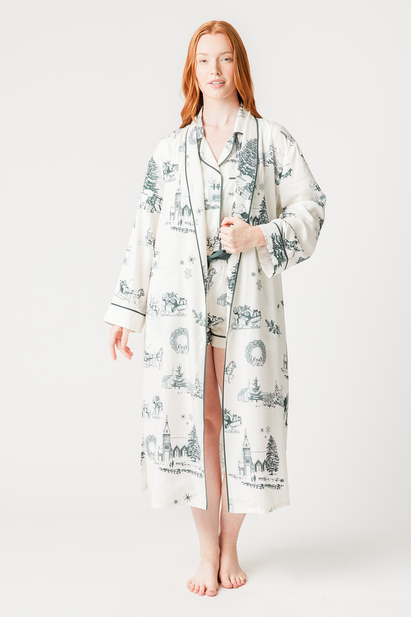 Holiday Toile Robe Robe Katie Kime