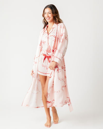 Holiday Toile Robe Robe Pink Red / S/M Katie Kime