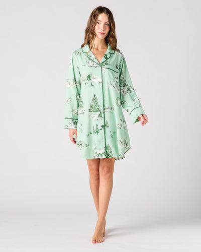 Holiday Toile Sleep Shirt Sleep Shirt Mint Hunter / XS Katie Kime