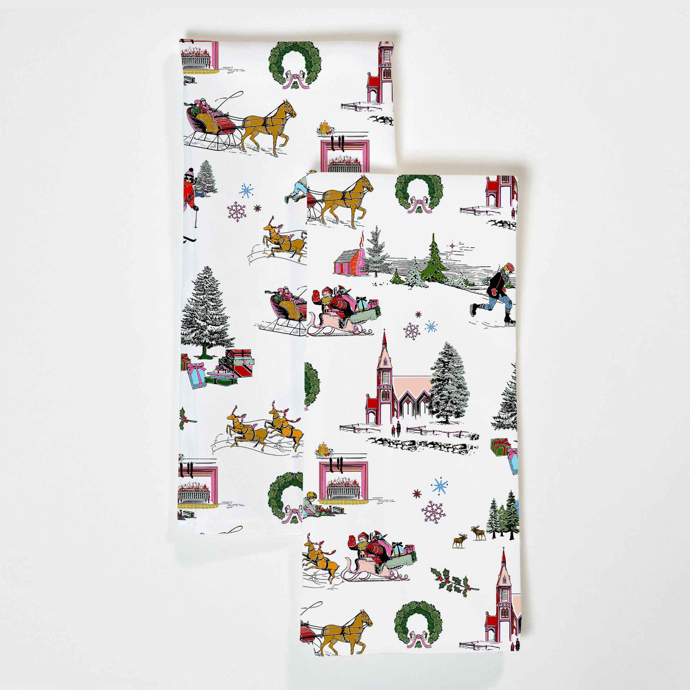 Holiday Toile Tea Towel Set Tea Towel Multi Katie Kime