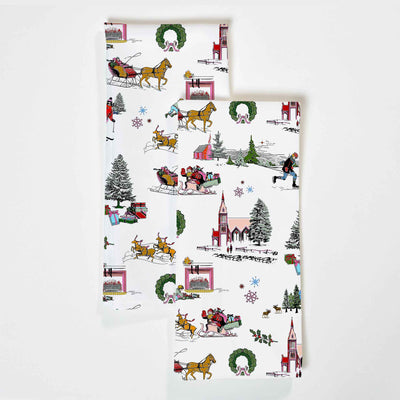 Holiday Toile Tea Towel Set Tea Towel Multi Katie Kime