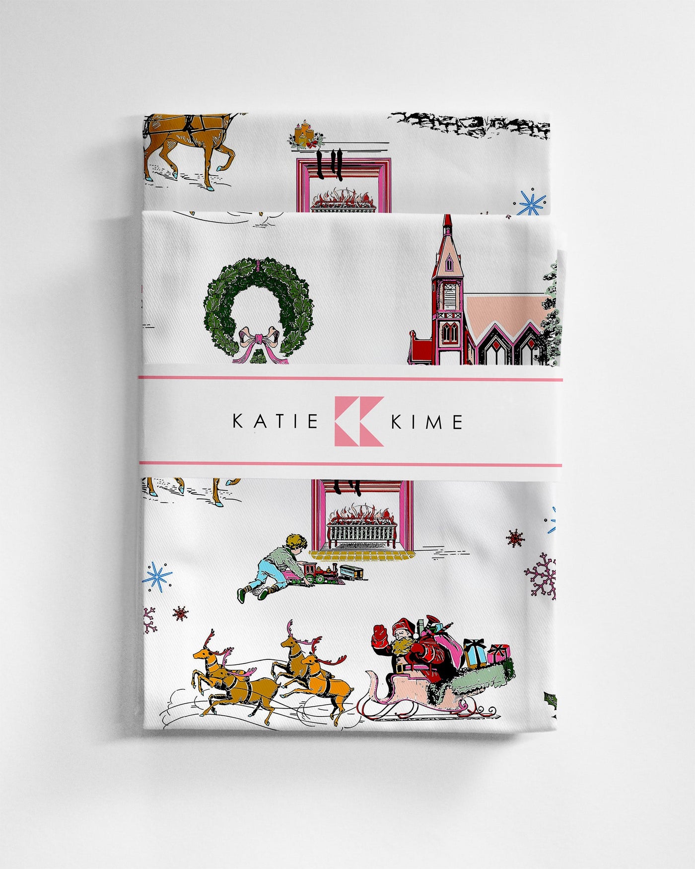 Holiday Toile Tea Towel Set Tea Towel Multi Katie Kime