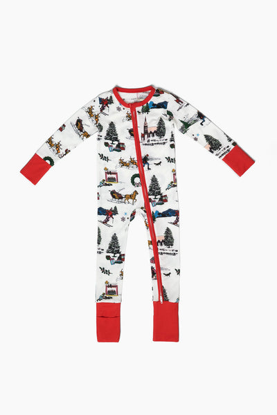 Holiday Toile Zipper Footie Pajamas Pajama Set Katie Kime