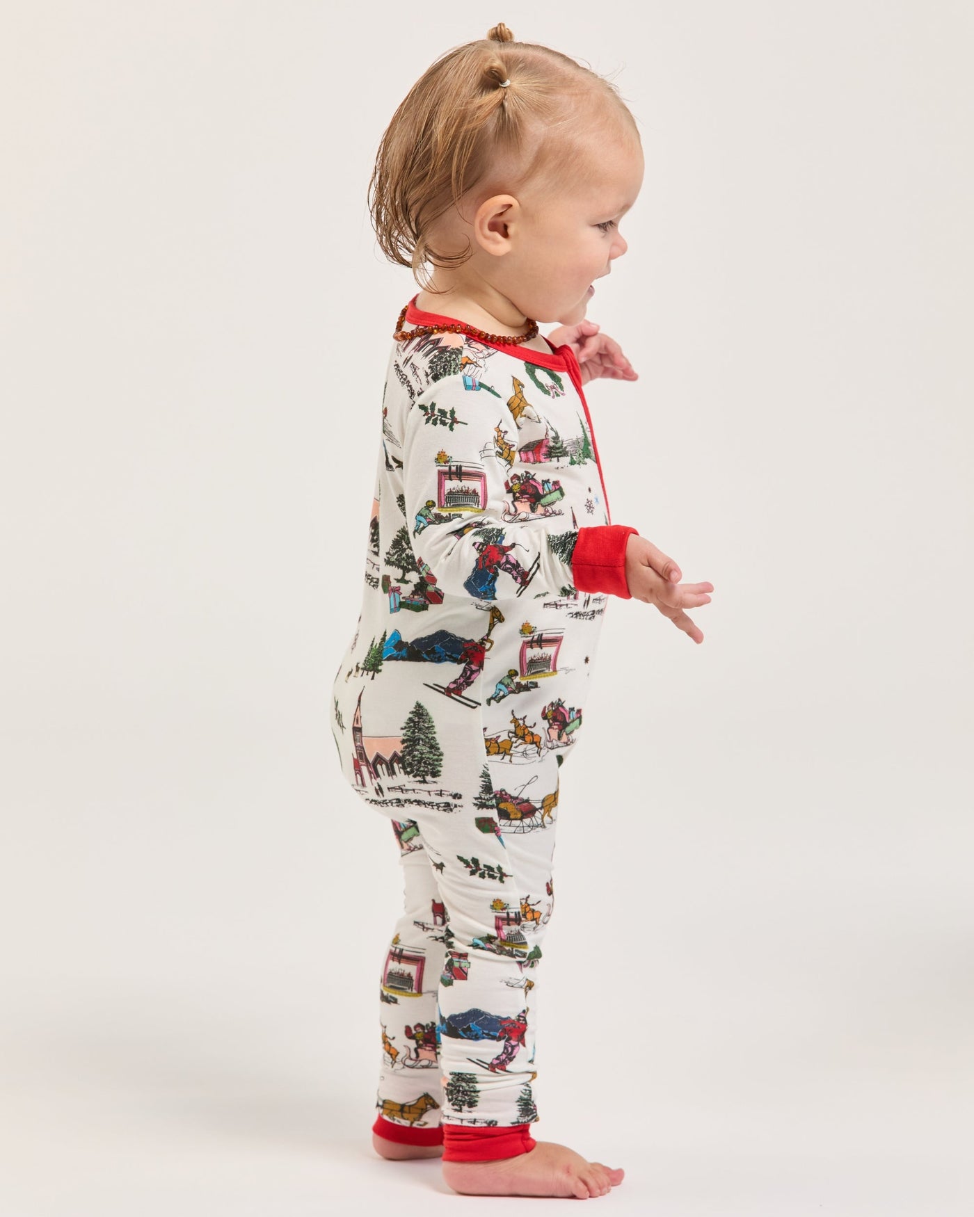 Holiday Toile Zipper Footie Pajamas Pajama Set Katie Kime