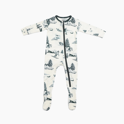 Holiday Toile Zipper Footie Pajamas Pajama Set Katie Kime