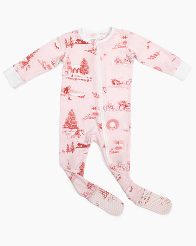 Holiday Toile Zipper Footie Pajamas Pajama Set Katie Kime