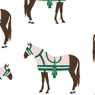 Horse & Tassel Peel & Stick Wallpaper Peel & Stick Wallpaper Green / 24" x 144" Katie Kime