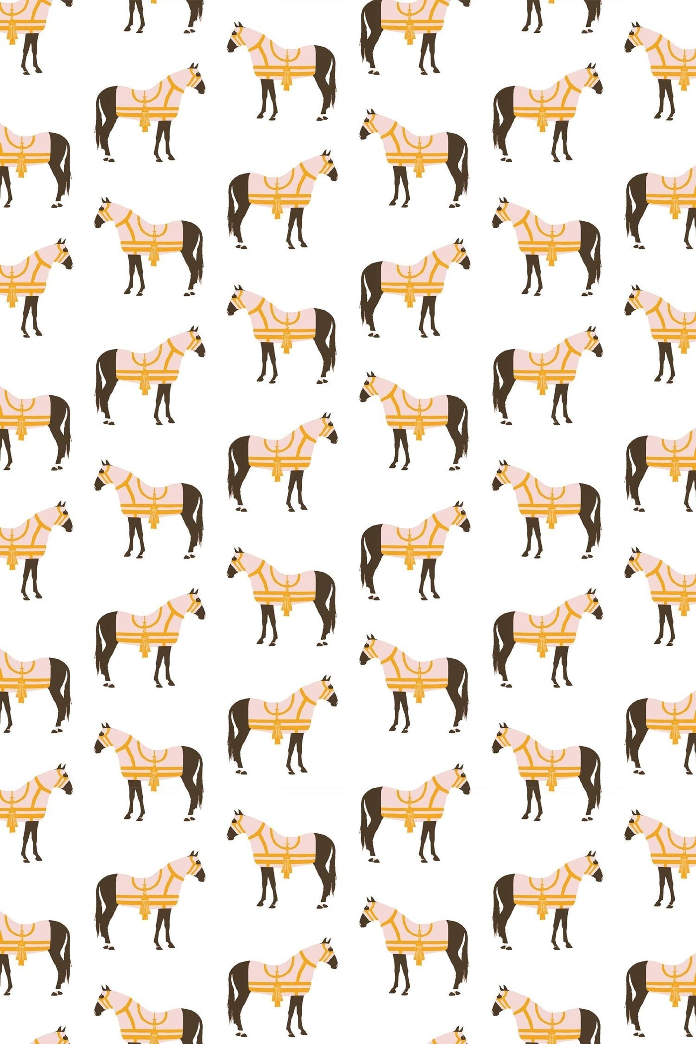 Horse & Tassel Peel & Stick Wallpaper Peel & Stick Wallpaper Green / Large Sample Katie Kime
