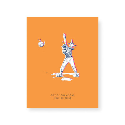 Houston Batter Up Gallery Print Gallery Print Orange / 16x20 / Print Katie Kime