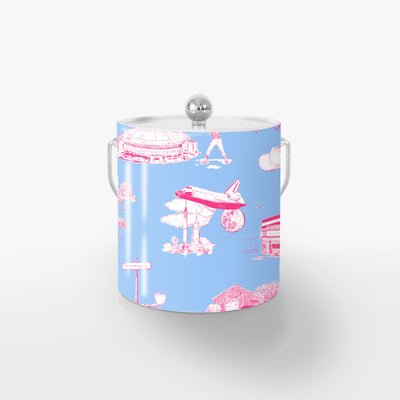 Houston Toile Ice Bucket Ice Bucket Blue Pink / Silver Katie Kime