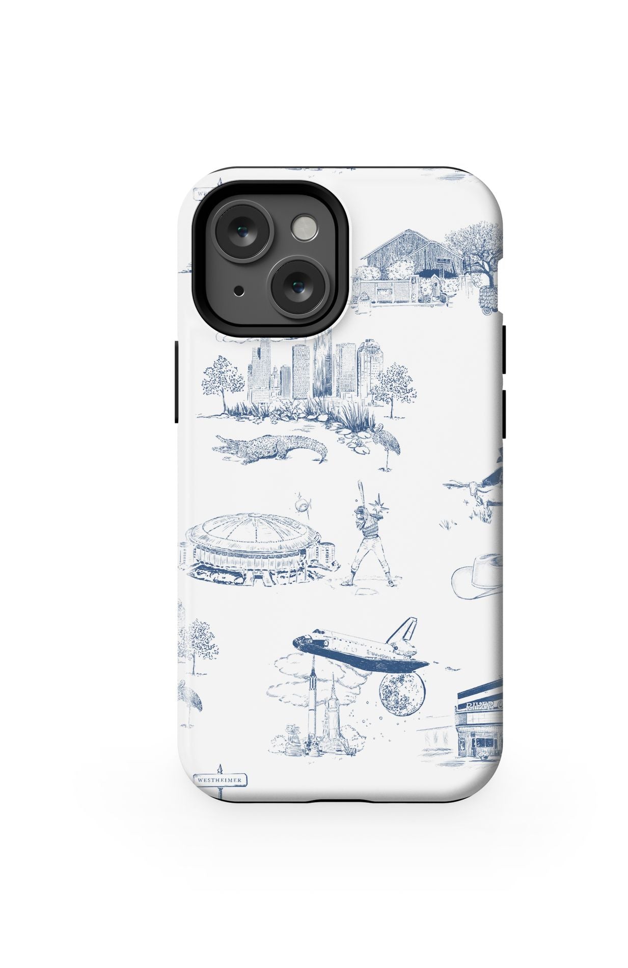 Houston Toile iPhone Case Phone Case Navy / iPhone 13 Mini / Tough Katie Kime