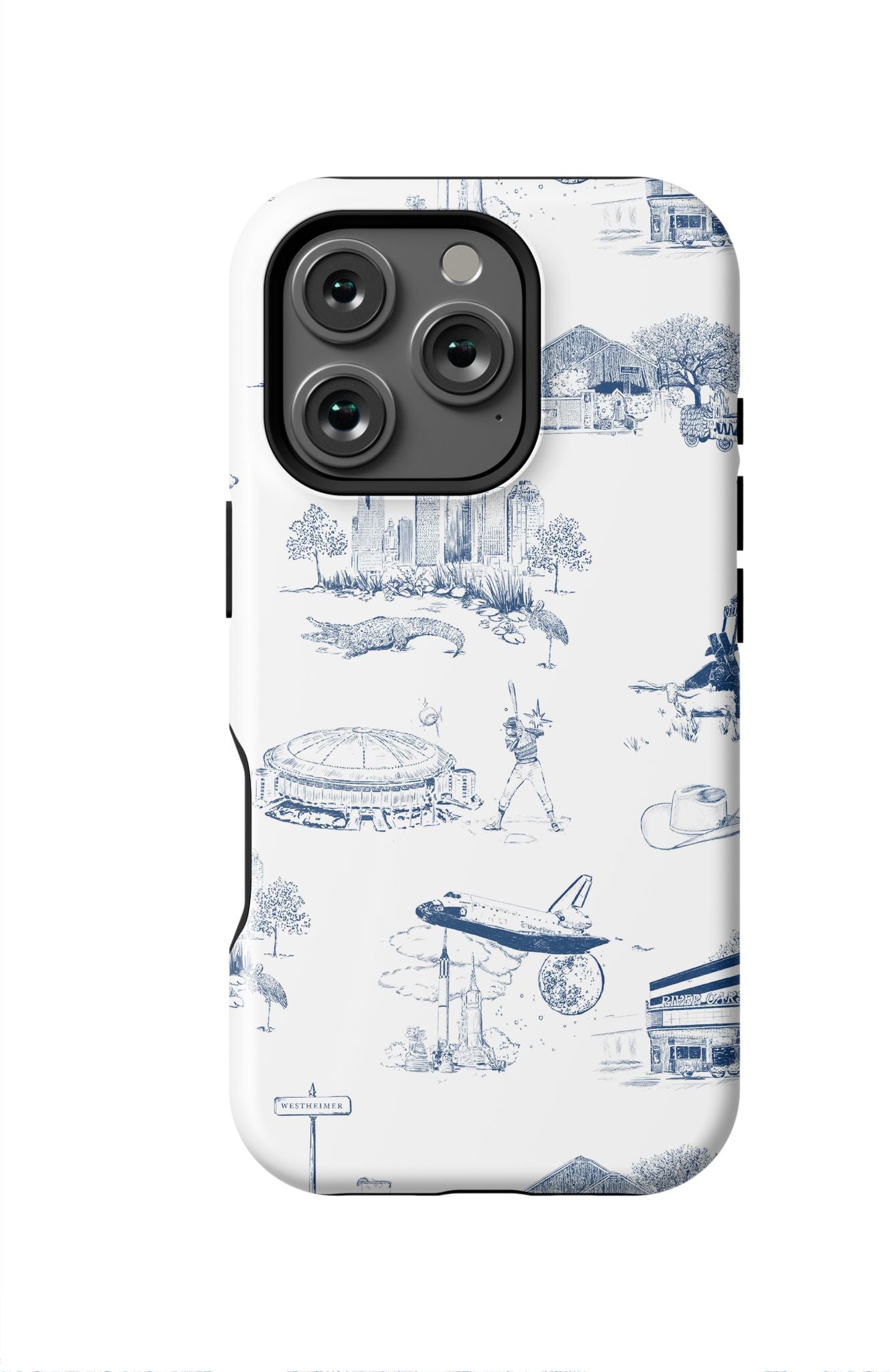 Houston Toile iPhone Case Phone Case Navy / iPhone 16 Pro / Tough Katie Kime