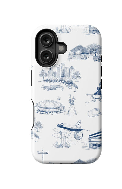 Houston Toile iPhone Case Phone Case Navy / iPhone 16 / Tough Katie Kime