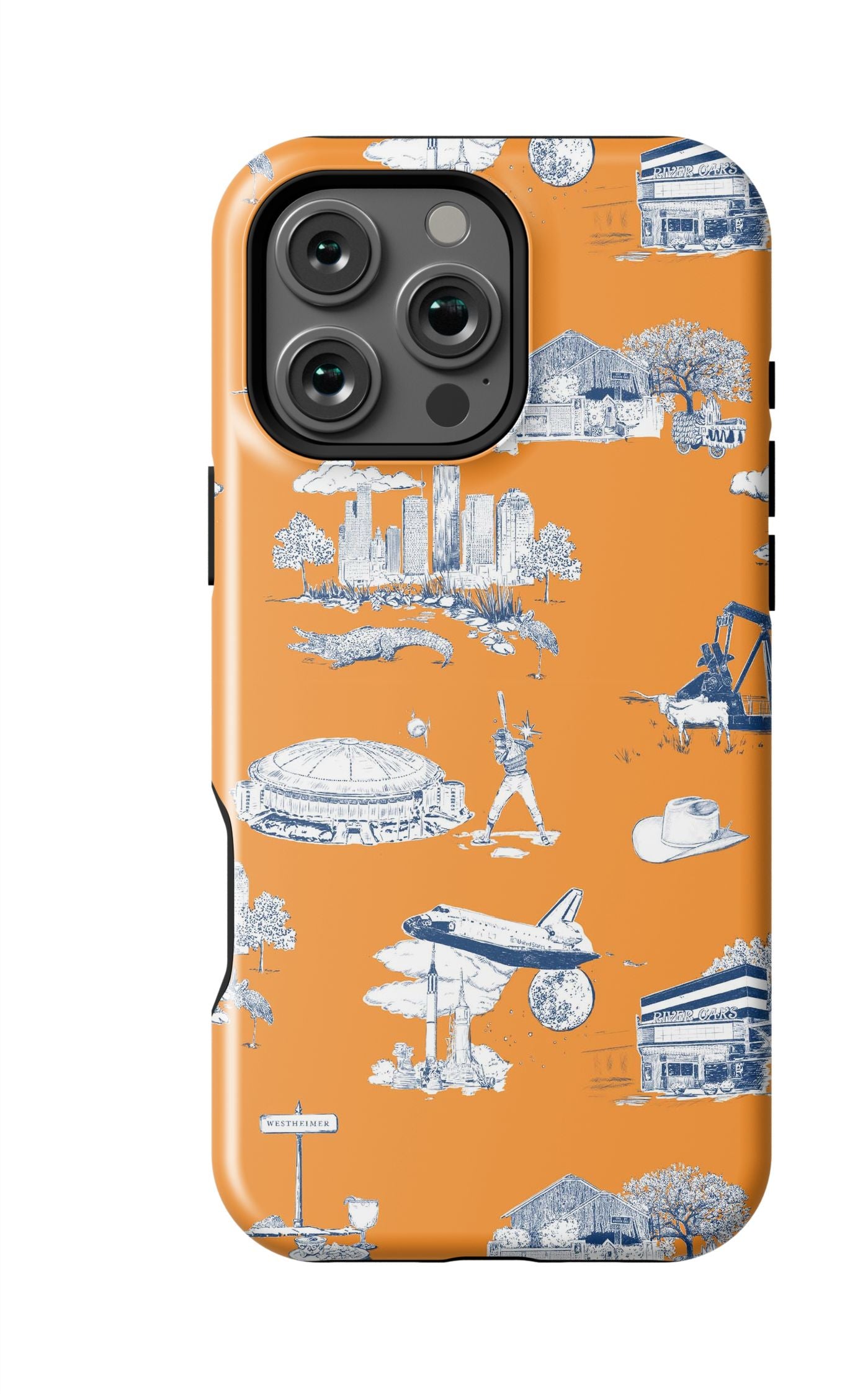 Houston Toile iPhone Case Phone Case Orange Navy / iPhone 16 Pro Max / Tough Katie Kime