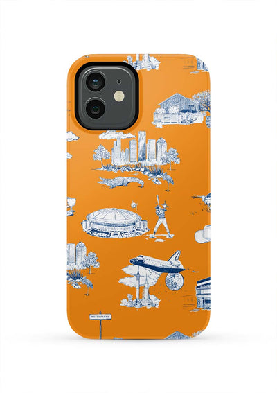 Houston Toile iPhone Case Phone Case Tough / iPhone 12 / Orange Navy Katie Kime
