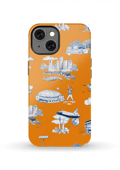 Houston Toile iPhone Case Phone Case Tough / iPhone 13 / Orange Navy Katie Kime